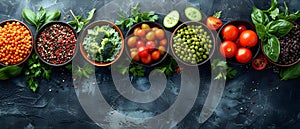 Vegan diet with fiberrich foods plan. Concept Vegan Recipes, High Fiber Foods, Plant-Based
