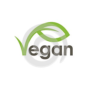 Vegan diet logo with leaf icon