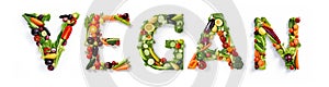 Vegan Diet Month in January is Veganuary. Vegetarian concept of vegetables, fruits and green
