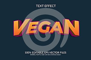 Vegan vector eps 3d text effect design.