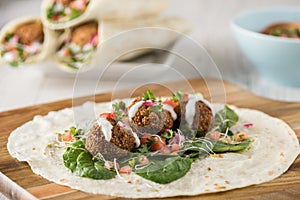 Vegan Falafel Wrap With Salsa
