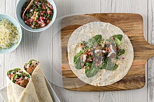 Vegan Falafel Wrap With Salsa photo