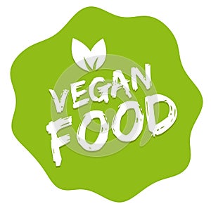Vegan food badge. organic vegetarian stamp
