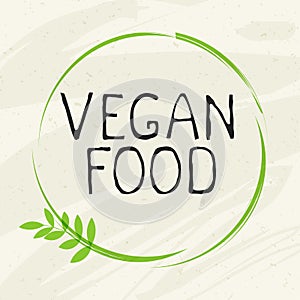 Vegan food label icon emblem.Natural product 100 bio healthy organic label and high quality product badges. Eco, 100 bio and natur