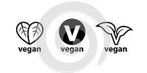 Vegan food label icons symbols