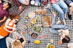 Vegan food and picnic concept