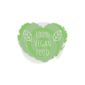 Vegan food and products vector label icon set