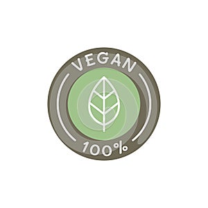 Vegan food and products vector label icon set
