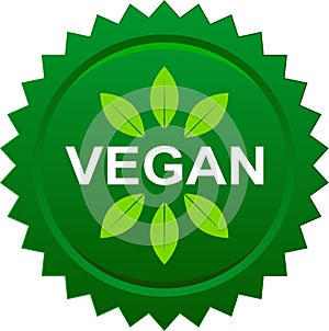 Vegan food seal button logo