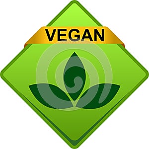 Vegan food seal stamp logo