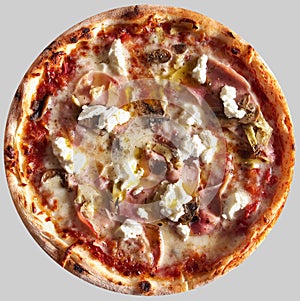 Vegan food. Vegan Pizza `capricciosa`
