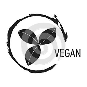 Vegan Free. Allergen food, GMO free products icon and logo. Intolerance and allergy food. Concept black and simple vector