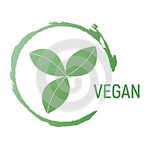 Vegan Free. Allergen food, GMO free products icon and logo. Intolerance and allergy food. Concept cartoon vector illustration and