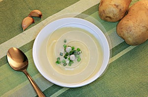 Vegan garlic and potato soup