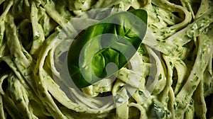 Vegan Gluten Free Creamy Spinach Pasta. Mushroom and Spinach Pasta in Bowl, Vegan Food AI Generative