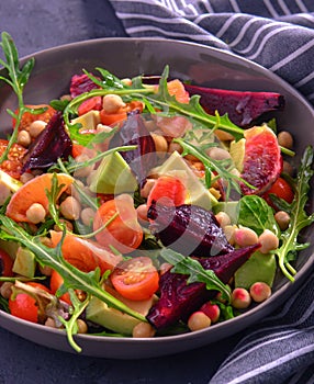 Vegan gluten-free salad with blood oranges