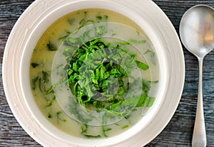 Vegan glutenfree Potato leek soup photo