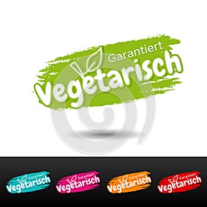 Vegan guarantee Banner set - German Translation: Garantiert vegetarisch