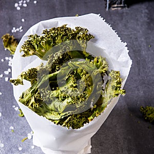 Vegan kale chips with sea salt