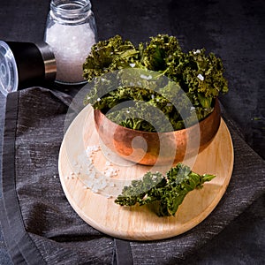 Vegan kale chips with sea salt