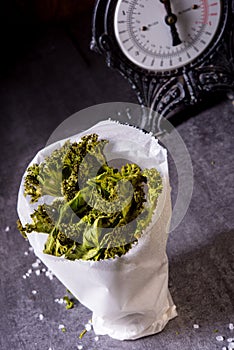 Vegan kale chips with sea salt