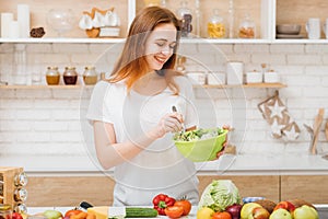 Vegan lifestyle healthy nutrition happy female