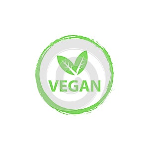 Vegan logo, organic bio logos or sign. Raw, healthy food badges, tags set for cafe, restaurants, products packaging etc