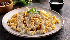 vegan mac an non-cheese, AI generated