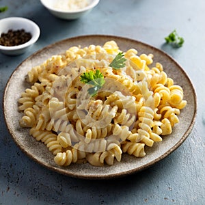 vegan mac an non-cheese, AI generated