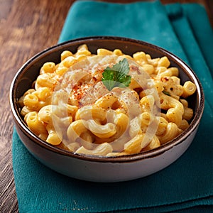 vegan macaroni cheese, AI generated