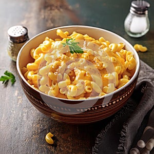 vegan macaroni cheese, AI generated