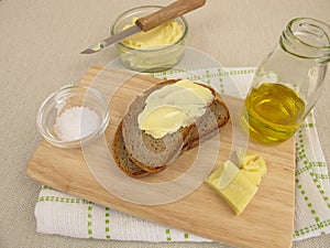 Vegan margarine on bread