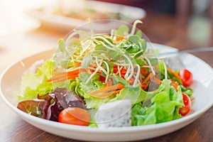 Vegan meal vegetable fruit mix salad clean healthy food