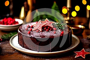 Vegan mulled wine chocolate cake, this delicious chocolate cake is flavoured with red wine, spices and orange and is topped with a