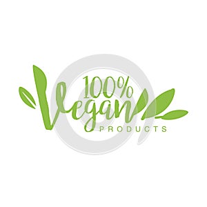 Vegan Natural Food Green Logo Design Template With Stylized Font Promoting Healthy Lifestyle And Eco Products