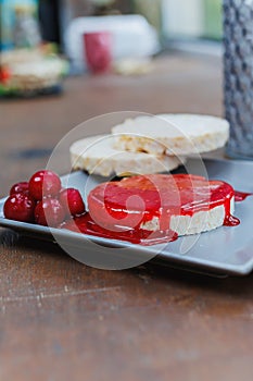 Vegan rice bread for breakfast