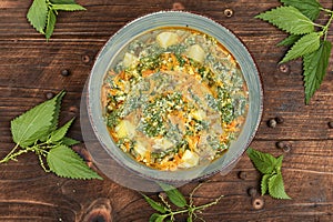 Vegan seasonal nettle soup