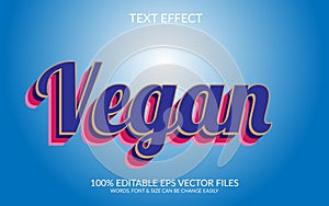 Vegan vector eps 3d text effect design.