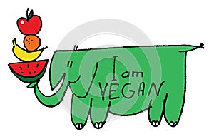 Vegan. Veganism. Vegetarianism. Elephant