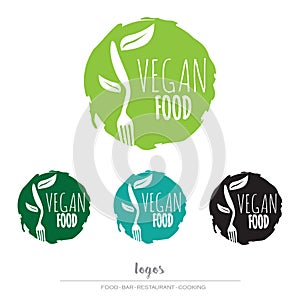 Vegan, vegetarian food logo
