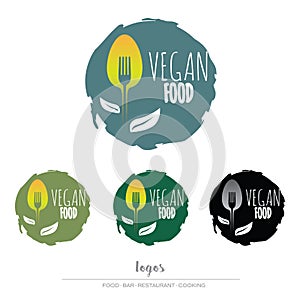 Vegan, vegetarian food logo