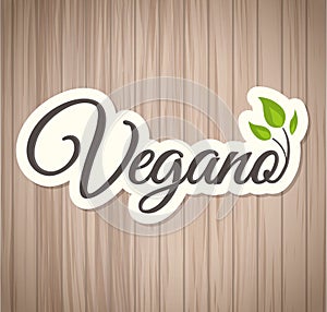 Vegano - Vegan spanish text, Vector icon design photo