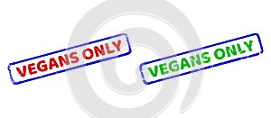 VEGANS ONLY Bicolor Rough Rectangular Stamp Seals with Rubber Textures