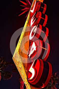 Vegas giant neon sign  on display