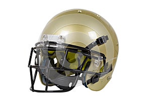 Vegas Gold American football helmet isolated on white with clipping path