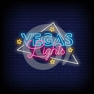 Vegas Lights Neon Signs Style Text vector