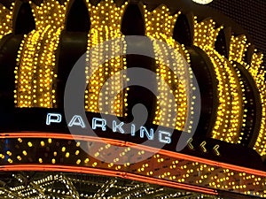 Vegas marquee with parking sign