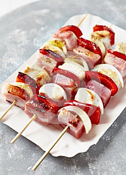 Vegetable and Bacon Kebabs