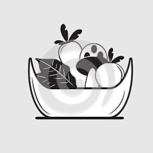 vegetable basket. Vector illustration decorative design