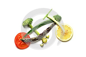 Vegetable bike on white isolated background